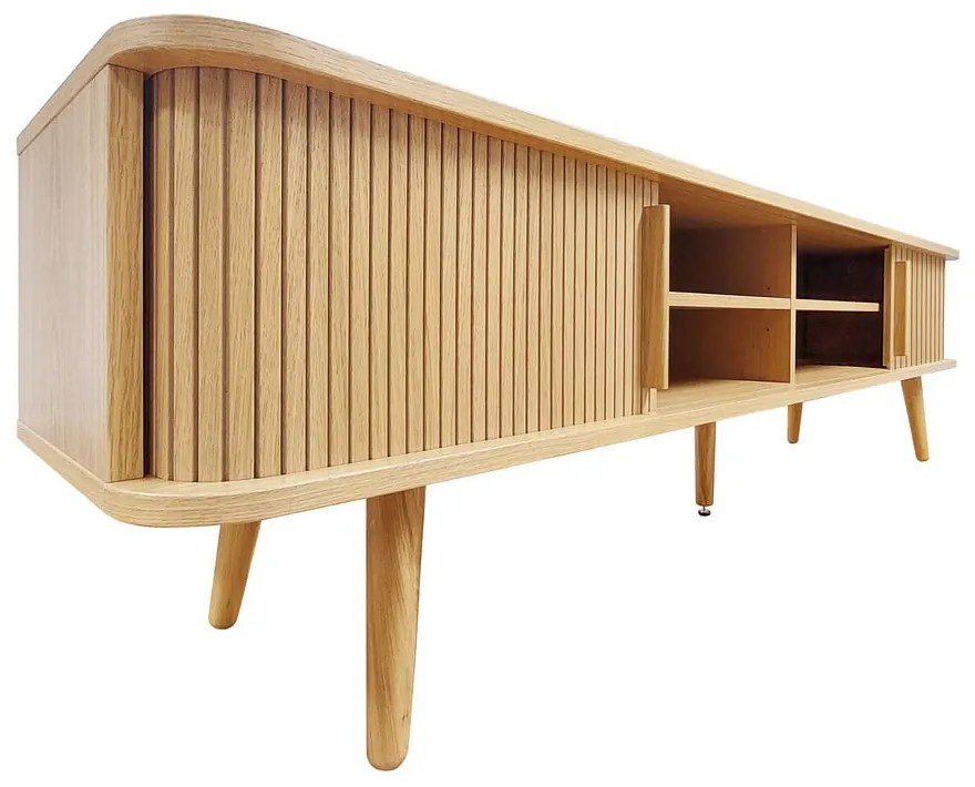 Mobile TV di colore naturale con effetto rovere 178x50x40 cm Rove – Woodman