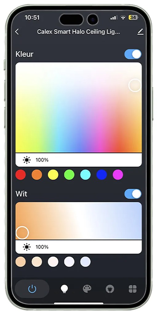 Plafoniera intelligente bianca 29,5 cm con LED RGBW IP54 - Siem
