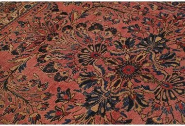 Antik Medaglione Floreale Rosso Antico Blu Scuro 165x195 Cm