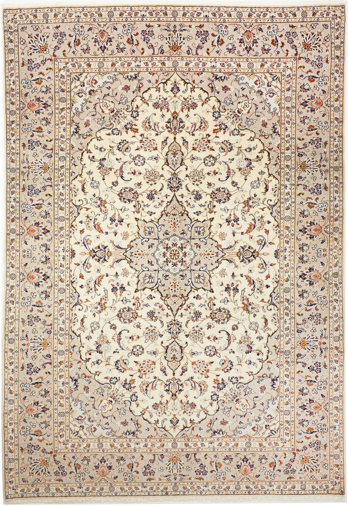 Kashan Tappeto persiano 200x290 Beige (Iran) Annodato A Mano