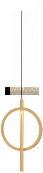 Liam-co os sospensione 1 luce led struttura in metallo ottone spazz...