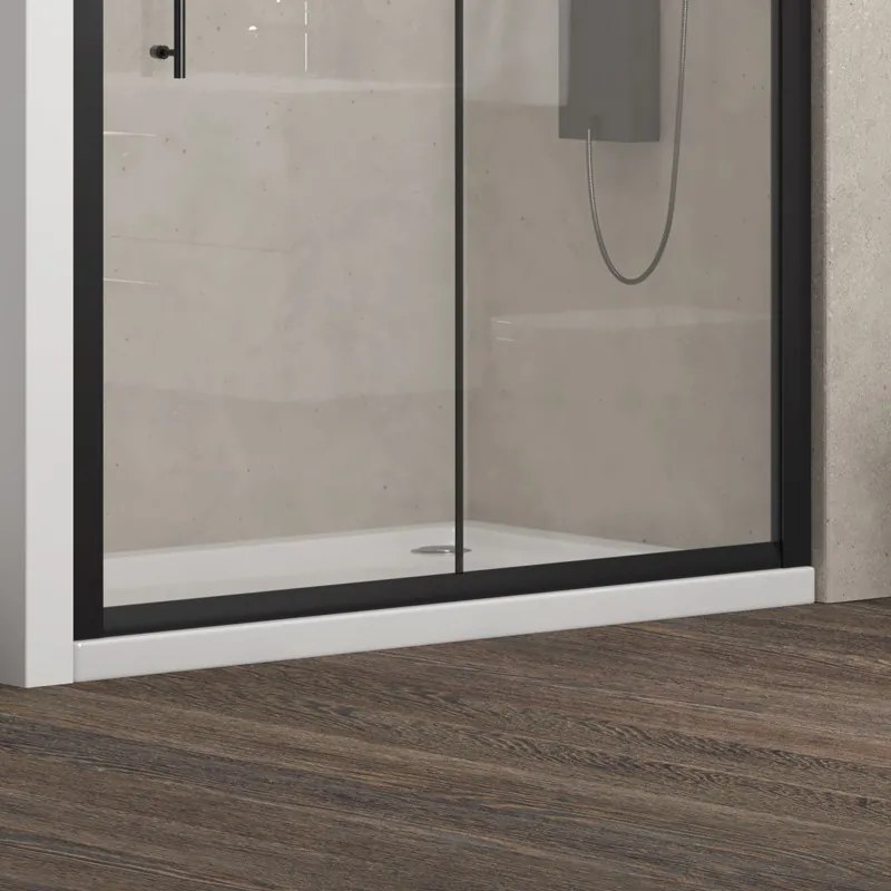 Box doccia un lato 120cm con telaio a colore nero KFN5000 - KAMALU