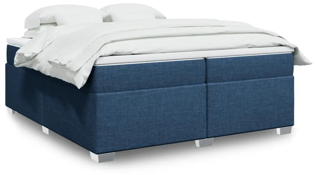 Giroletto A Molle Con Materasso Blu 200x200 Cm İn Tessuto /