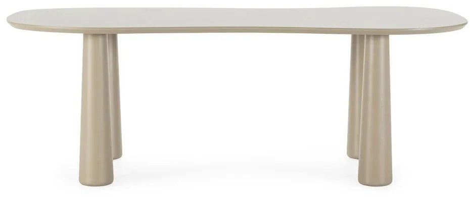 Tavolino da salotto beige con piano in pino massiccio 110x220 cm Nahia – MOME