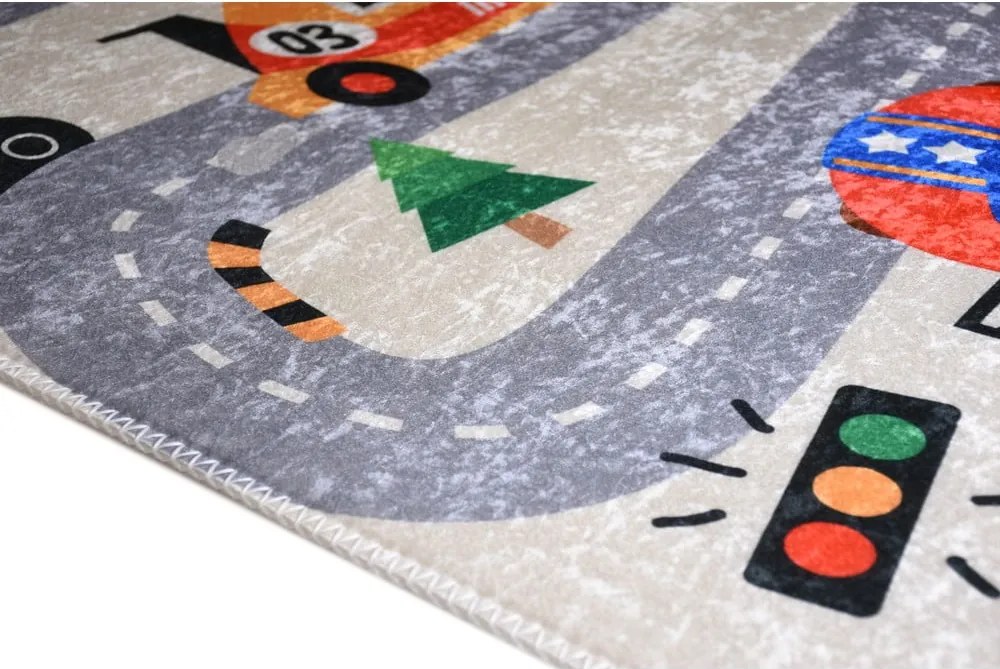 Tappeto da gioco per bambini avorio lavabile 120x180 cm Race Time – Vitaus