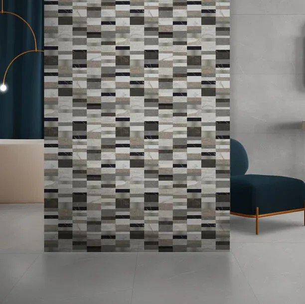 Piastrella da rivestimento interno 60 x 60 cm Sp. 9 mm rettificato Decoro Mix in gres naturale multicolore 0.72 mq