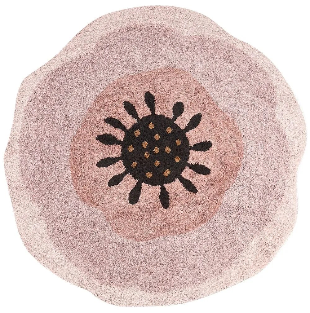 Tappeto per bambini cotone rosa ⌀ 140 cm KHARAT Beliani