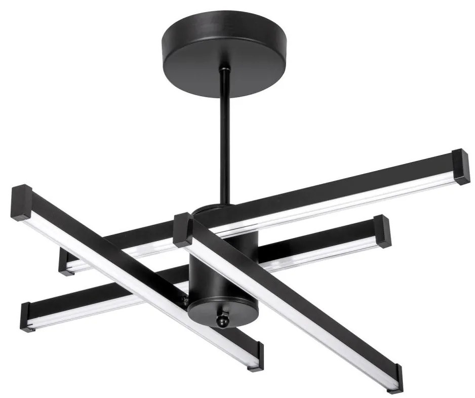 Lampadario a sospensione con supporto rigido LED 4xLED/10W/230V 3000-6500K diametro 68 cm nero