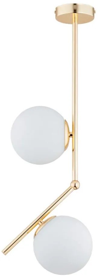 Lampadario a sospensione con supporto rigido LIBERTY 2xE14/40W/230V oro/bianco