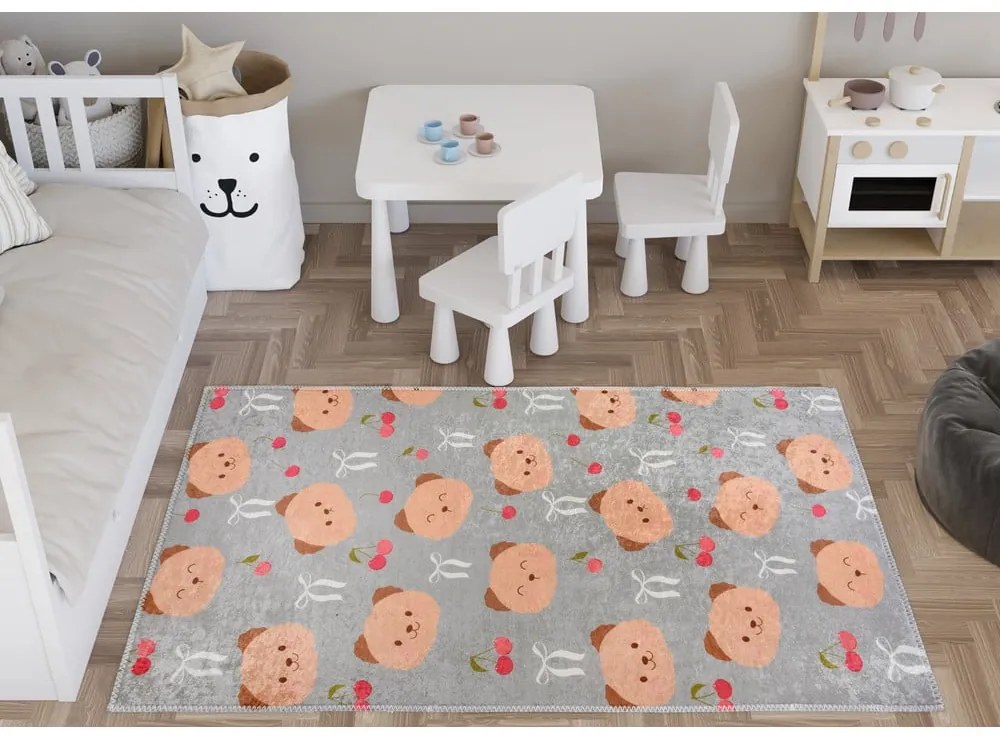 Tappeto per bambini grigio e marrone lavabile 120x180 cm Cute Teddies – Vitaus