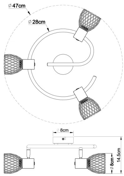 Globo 54809-3 - Luce Spot TEXAS 3xE14/40W/230V cromo opaco