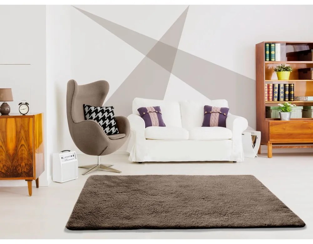 Tappeto marrone , 60 x 100 cm Alpaca Liso - Universal