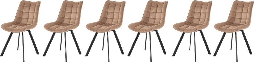 Set di 6 sedie K332 velluto beige