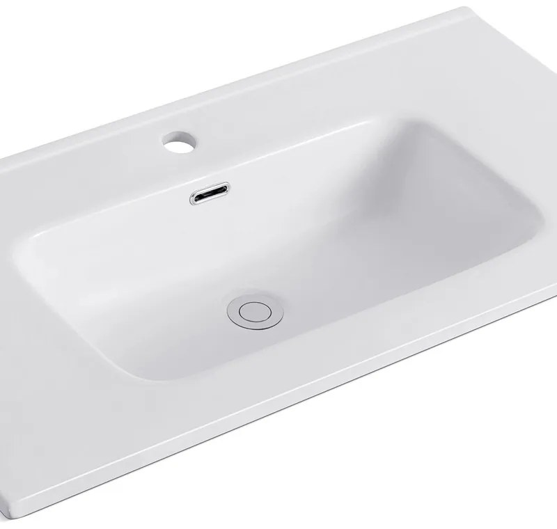 Kamalu - Lavabo da incasso 91cm in ceramica lucida | Litos-K7090