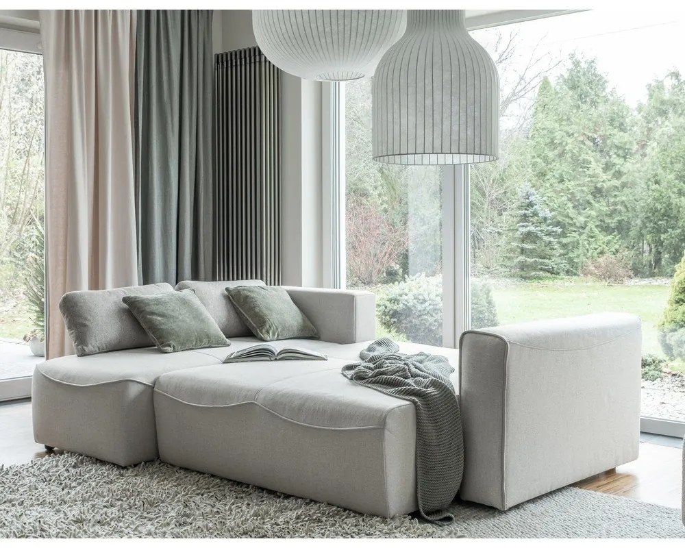 Divano letto angolare crema (variabile) Homely Tommy - Miuform