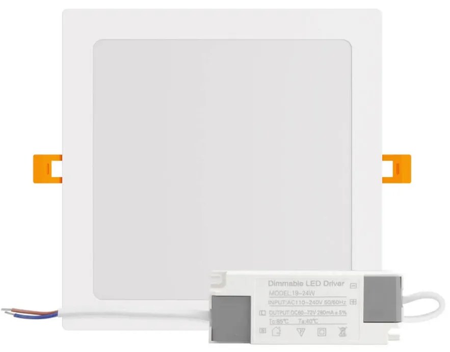 Pannello LED Quadrato 20W 2.000lm Foro 205x205mm Osram LED Dimmerabile Colore Bianco Naturale 4.000K