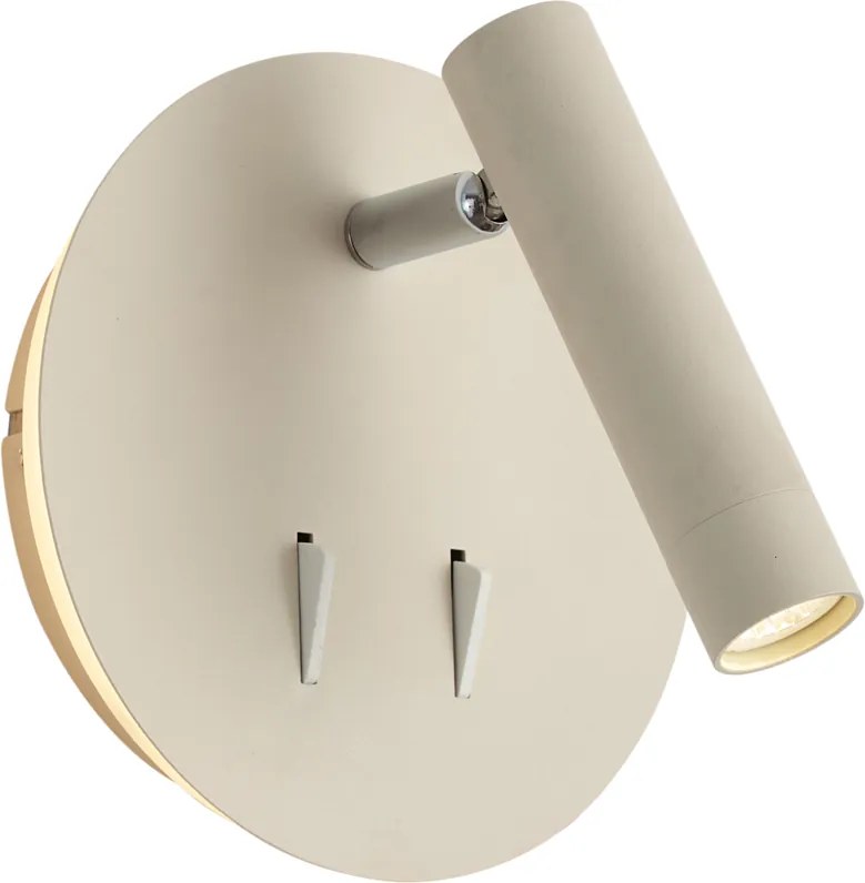 Lampada da Parete Moderna Beige Incl. LED con USB-C - Croft