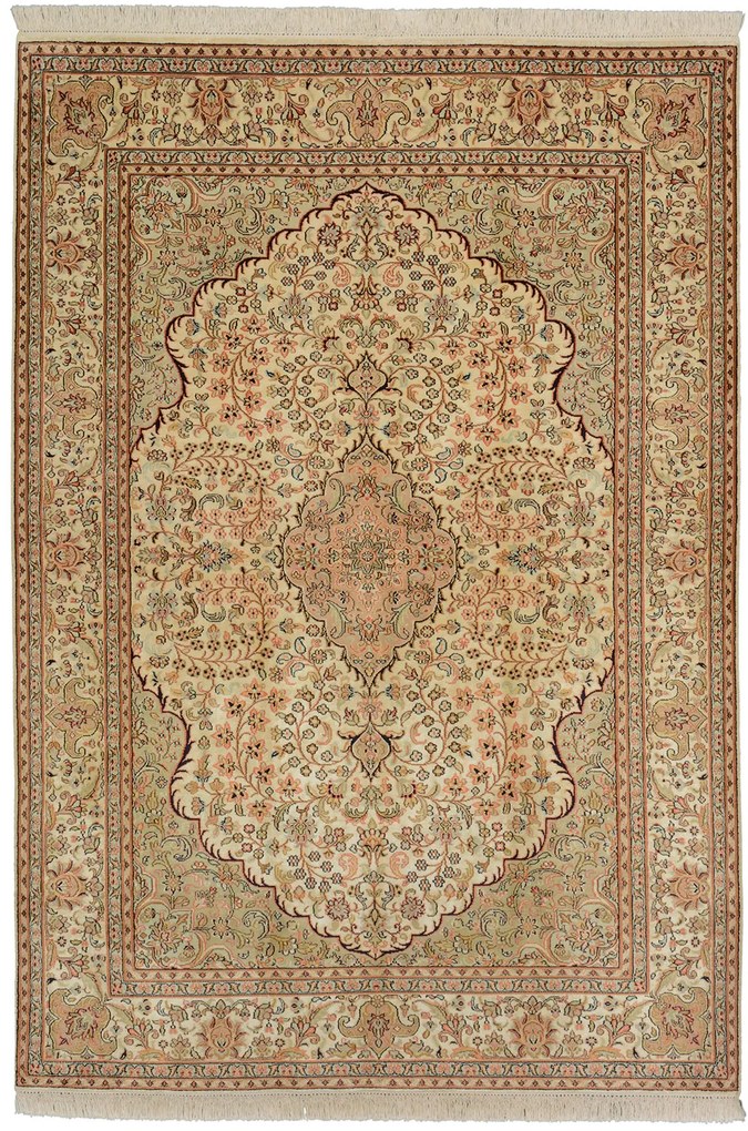 Tappeto 180x130 Beige (Indian) Annodato A Mano