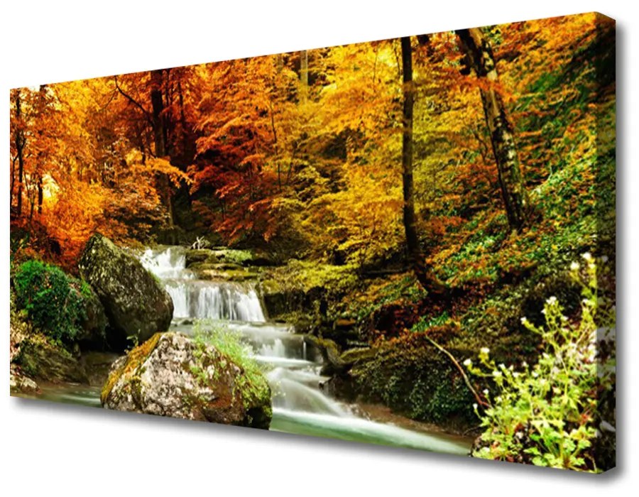 Quadro su tela Cascata della foresta naturale 100x50 cm