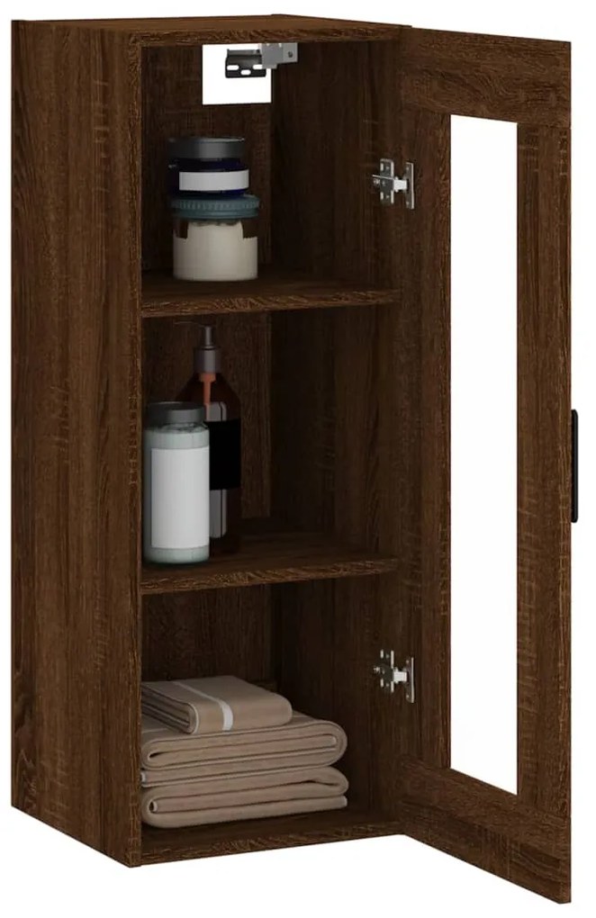 Mobile a parete rovere marrone 34,5x34x90 cm
