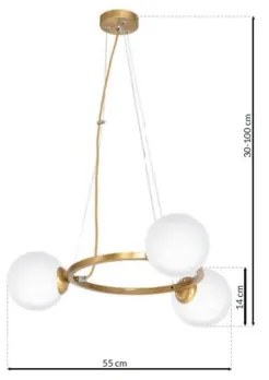 Lampadario a sospensione con filo VIENNA 3xE14/40W/230V oro