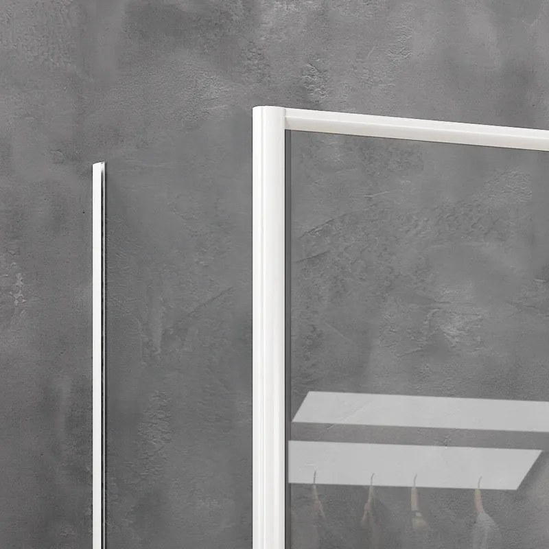 Box doccia angolare 80x130 bianco opaco scorrevole | KE-4000B - KAMALU