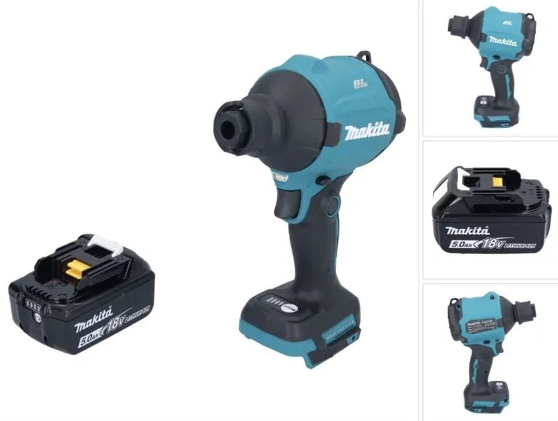 Soffiatore a batteria Makita DAS180T1 18V Brushless + 1x batteria 5.0Ah - senza caricabatterie