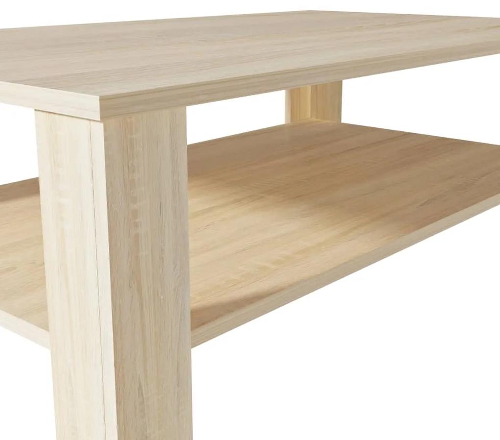 Tavolino da Salotto in Legno Multistrato 100x59x42 cm Rovere