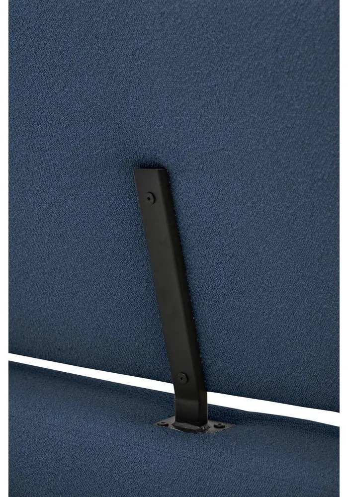 Letto matrimoniale imbottito blu scuro con doghe in legno 180x200 cm Odette - Scandic