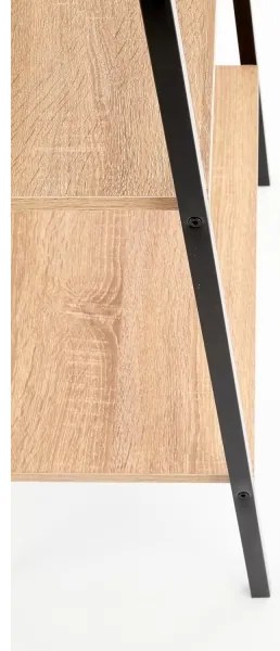 Libreria NARVIK 148x60 cm nero/quercia sonoma