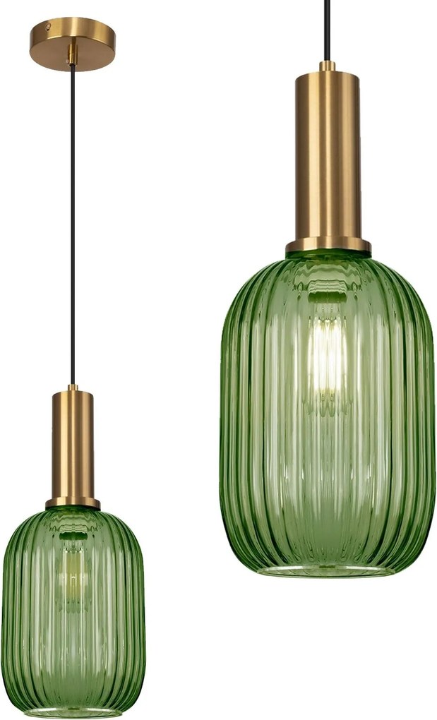 Lampada Da Soffitto Pensile Di Vetro Verde APP459-1CP