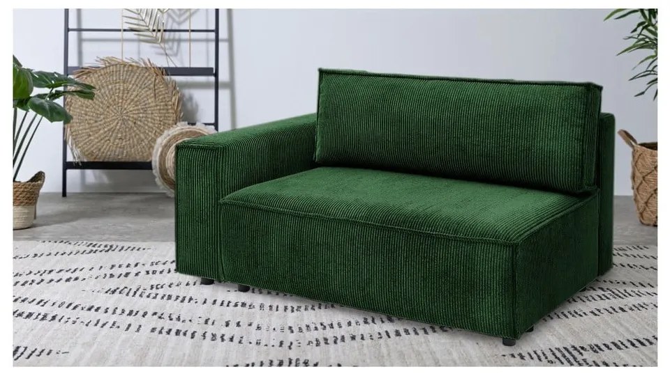 Modulo divano in velluto a coste verde, angolo sinistro Nihad modular - Bobochic Paris