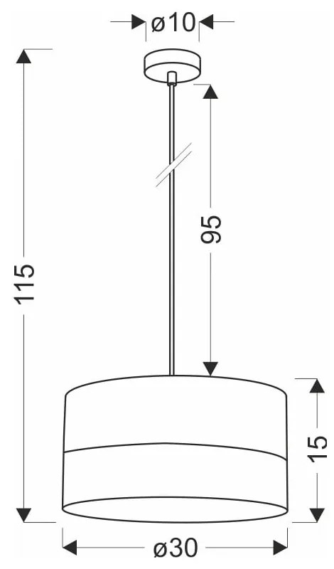 Lampada a sospensione bianca con impiallacciatura e paralume in tessuto ø 30 cm Bianco - Candellux Lighting