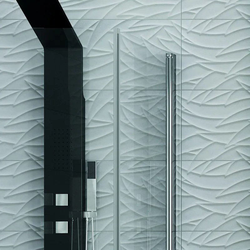 Kamalu - Box doccia angolare 50x85 due ante battenti finitura cromo | KS2800