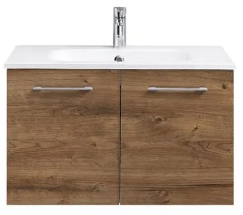 Mobile da bagno sotto lavabo Madeo rovere ribbeck L 80 x H 48 x P 45 cm 2 ante, lavabo non incluso