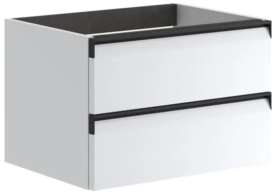 Mobile da bagno sotto lavabo Fusion bianco laccato opaco L 59.5 x H 40 x P 45.5 cm 2 cassetti, lavabo non incluso