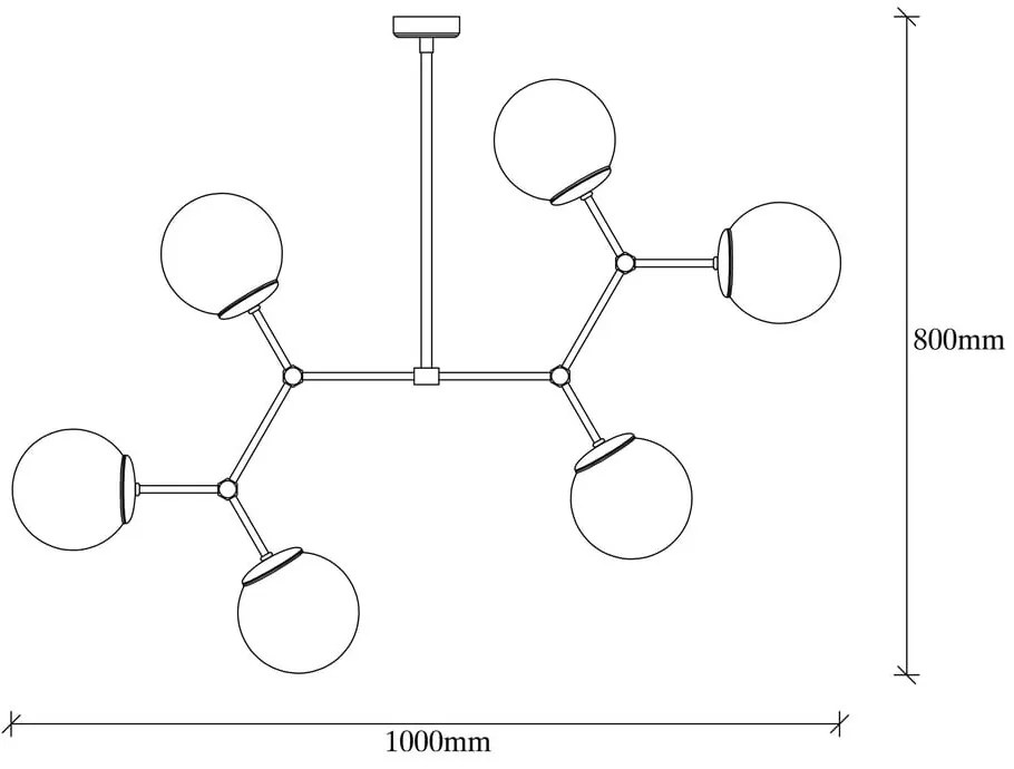 Sospensione per 6 bulbi in Damar bianco-oro - Opviq lights