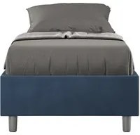 Letto 1 Piazza e Mezzo Sommier 130x200 cm con Rete Azelia Blu