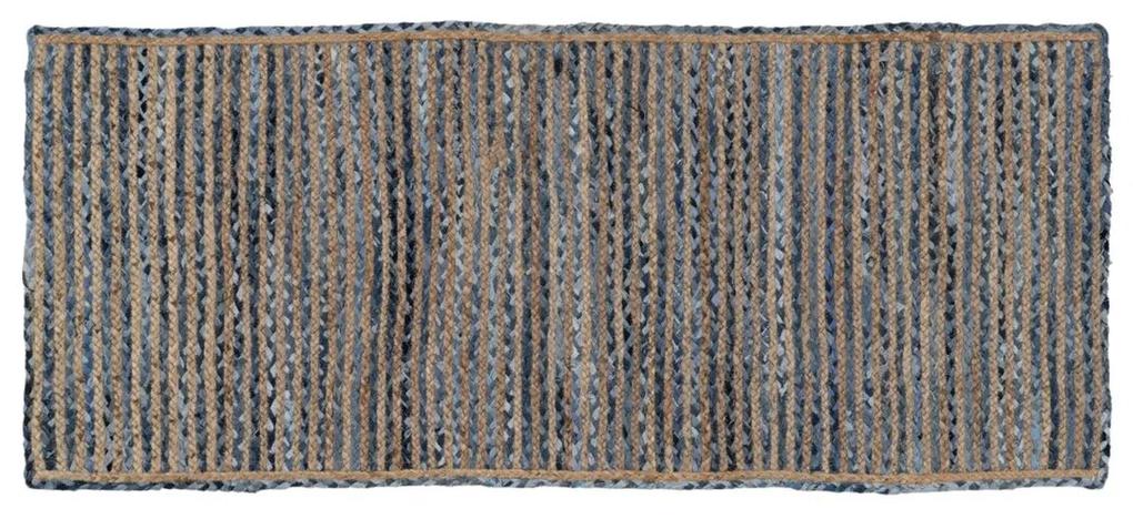 Tappeto Naturale Azzurro Cotone Juta 170 x 70 cm
