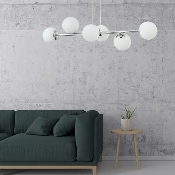 Lampadario a sospensione con cavo MADDIE 5xE14/5W/230V cromo lucido