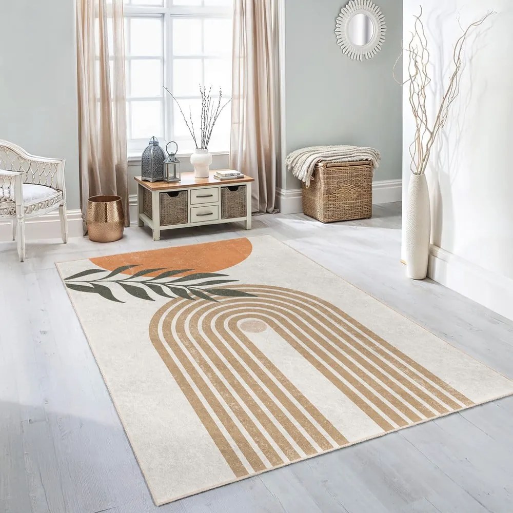 Passatoia color crema lavabile 80x200 cm Dot Arch – Mila Home