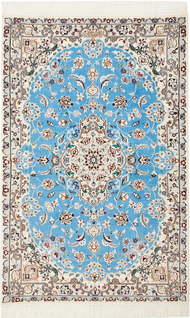 Nain Tappeto 80 x 120 Blu (Iran) Annodato A Mano