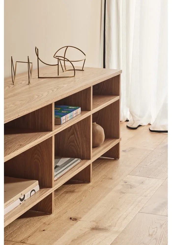 Mobile TV di colore naturale con effetto rovere 180x50x40 cm Inari – Teulat