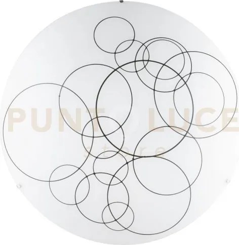 Plafoniera karma bianca e nera 4 luci attacco e27 50x50x13,5cm in v...