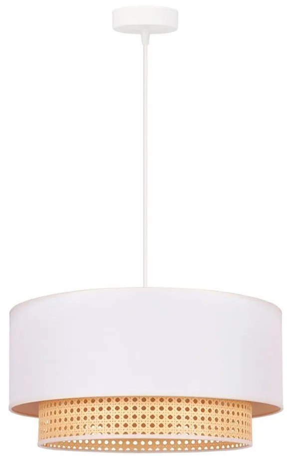 Duolla - Lampadario su filo BOHO 1xE27/15W/230V d. 45 cm cremoso/rattan