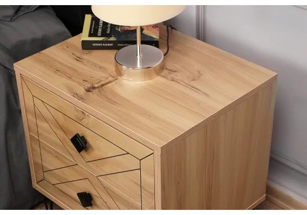 Comodino LUNA 55x50 cm marrone/nero