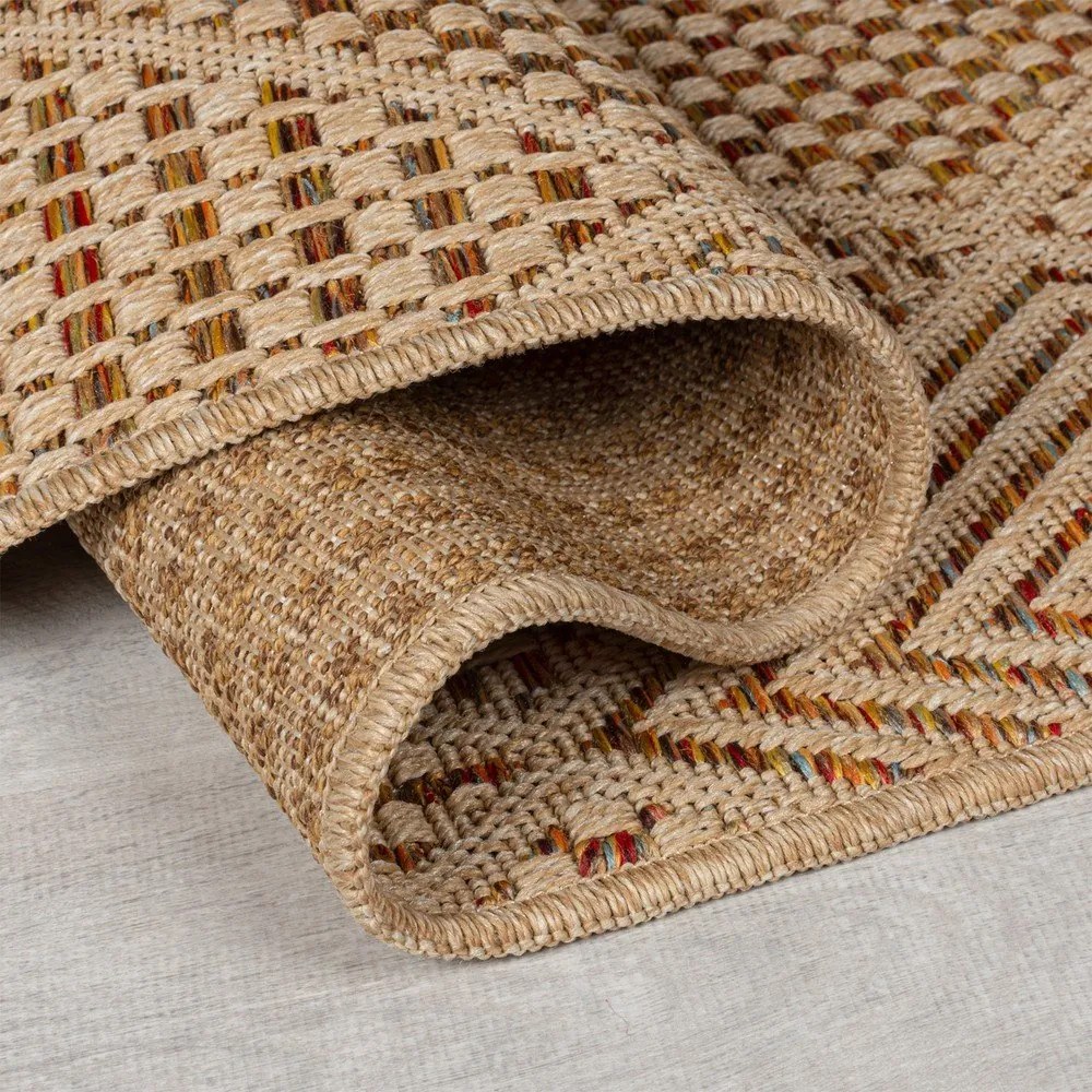 Passatoia da esterno in colore naturale 80x230 cm Nora Diamond - Flair Rugs