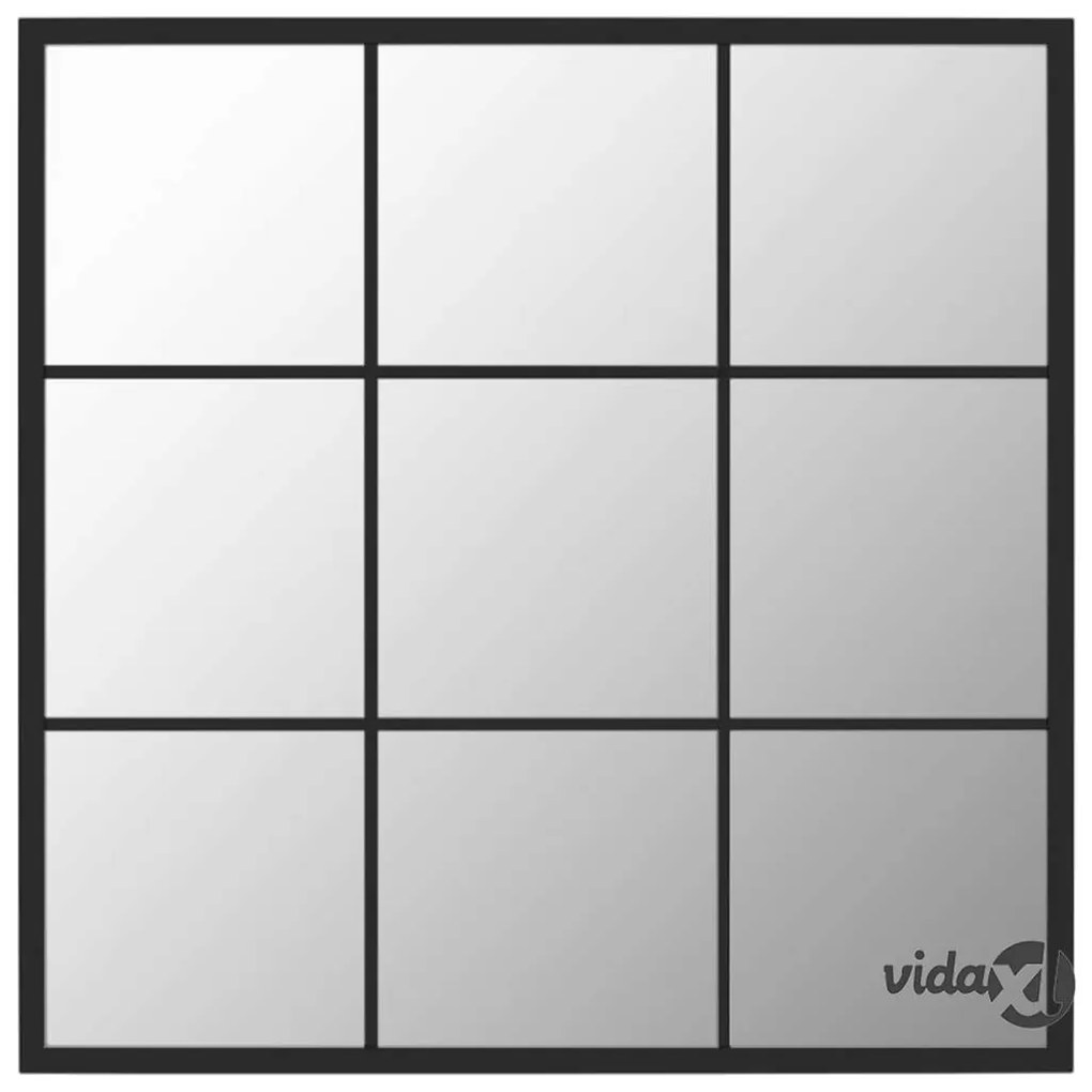 vidaXL Specchio da Parete Nero 60x60 cm in Metallo