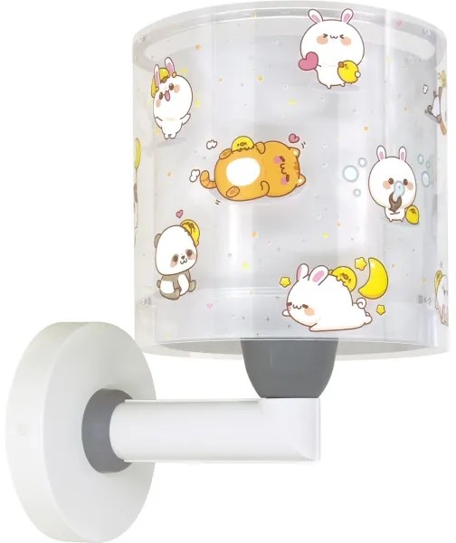 Dalber 41769E - Lampada da parete per bambini KAWAII FRIENDS 1xE27/15W/230V grigia