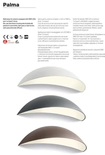 Redo 90236 - Applique da esterno LED PALMA LED/18W/230V IP54 marrone